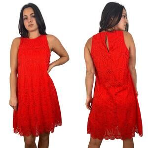 Sharagano Red Lace A-Line Dress